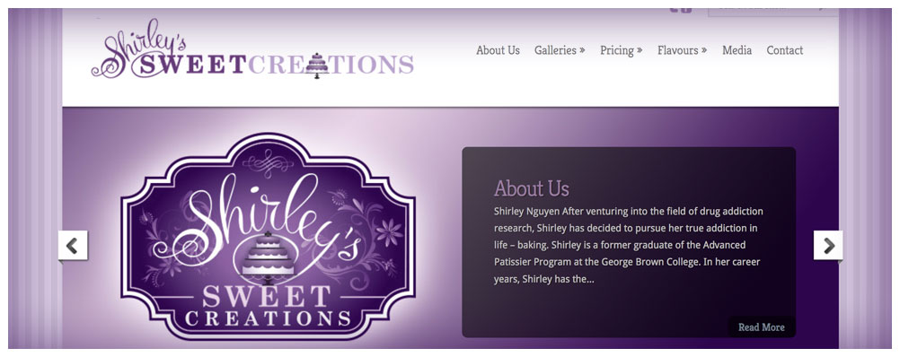 Shirley's Sweet Creations - Website Design